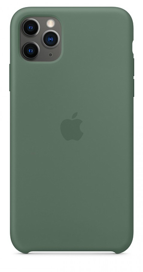 Чехол Silicone Case для iPhone 11 Pro Max темно-зеленый в Тюмени